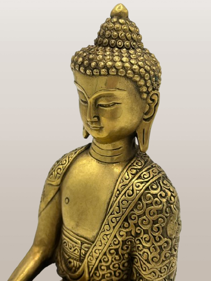 Brass Shakyamuni Earth Witness Buddha 8"