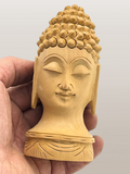 Wood Buddha Head 5"