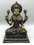 Brass Lakshmi Statue Hindu Wealth Goddess 10.5"