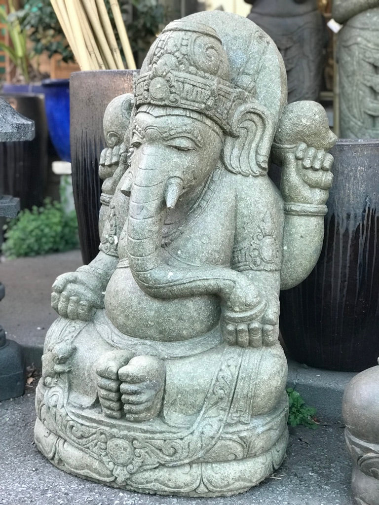 Large Stone Seated Ganesh Statue 56
