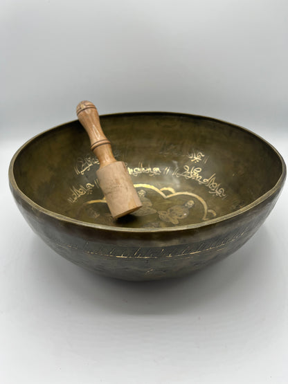 Handmade Buddha Meditation Singing Bowl 12"