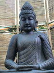 Seated Stone Meditation Buddha Statue 39"