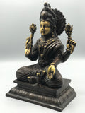 Brass Lakshmi Statue Hindu Wealth Goddess 10.5"