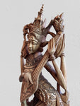 Wood Saraswati Wisdom Goddess Statue 42"