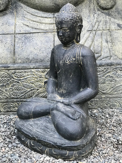 Seated Meditating Garden Buddha Statue 21" - Routes Gallery