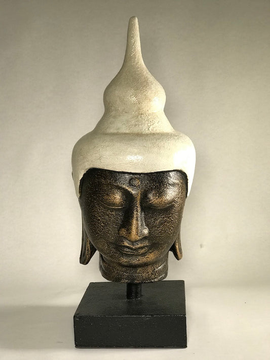 Buddha Head Statue on Stand 15.5" - Routes Gallery