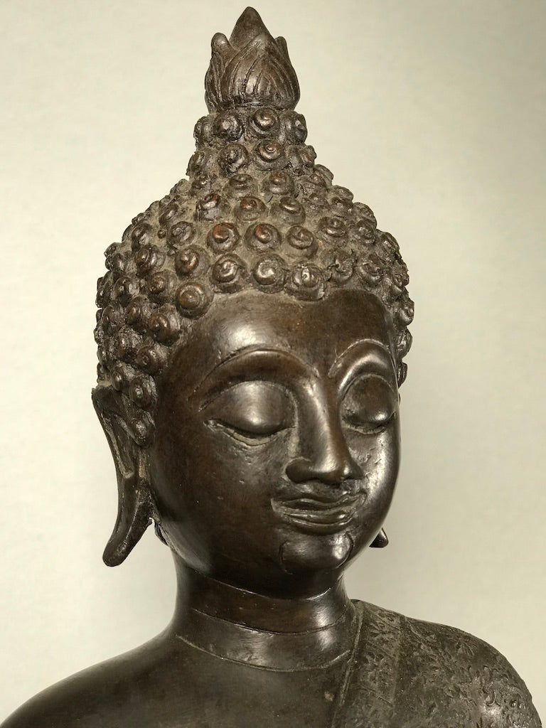 Brass Meditating Dhyana Buddha Statue 16" - Routes Gallery