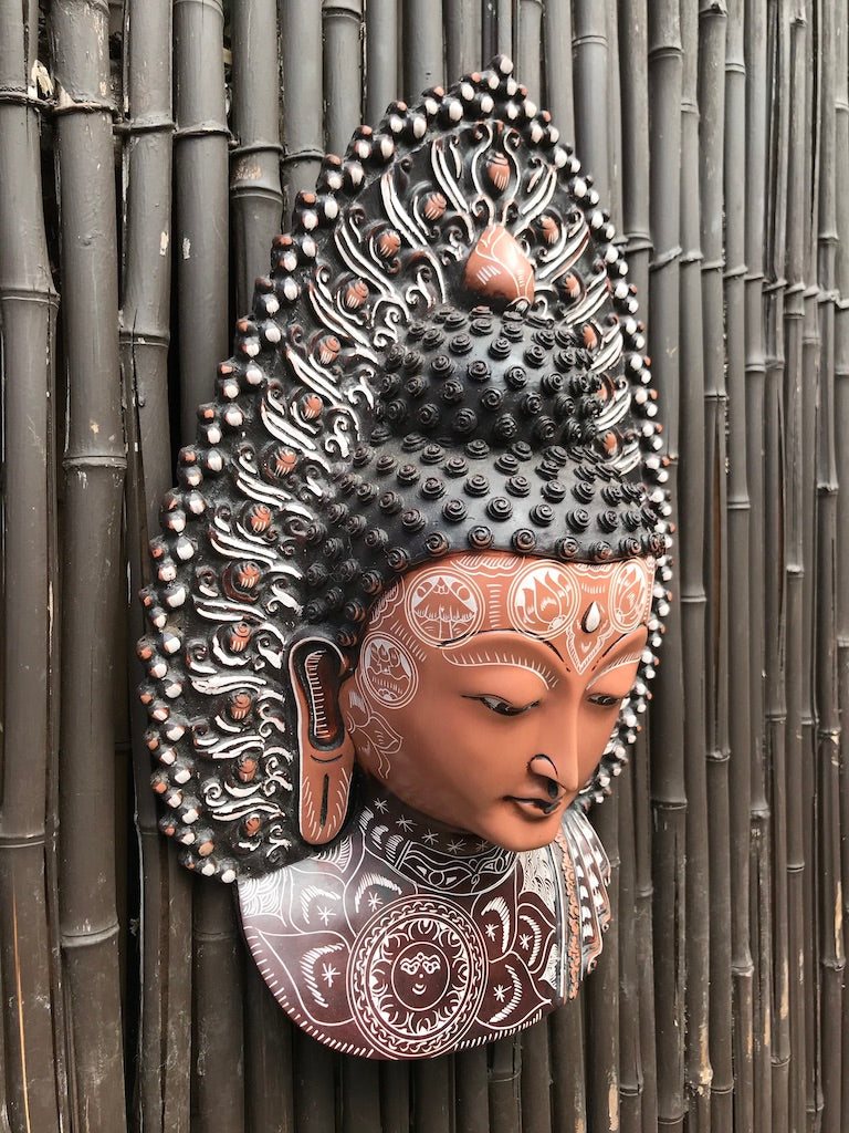 Buddha Bust Wall Hanging 13.5" - Routes Gallery