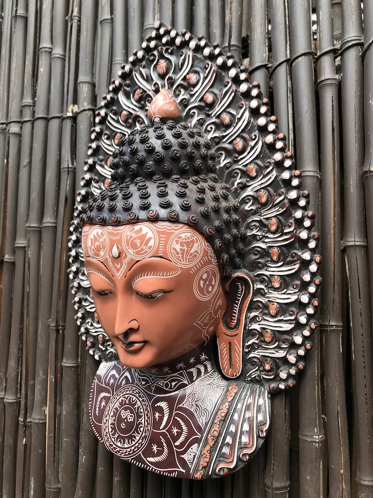 Buddha Bust Wall Hanging 13.5" - Routes Gallery