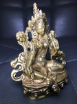 Brass Green Tara Statue 4.5" - Routes Gallery