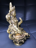 Brass Green Tara Statue 4.5" - Routes Gallery