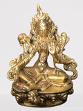 Brass Green Tara Statue 4.5"