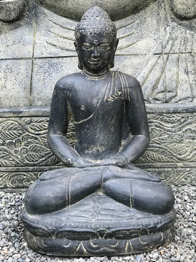 Seated Meditating Garden Buddha Statue 21" - Routes Gallery