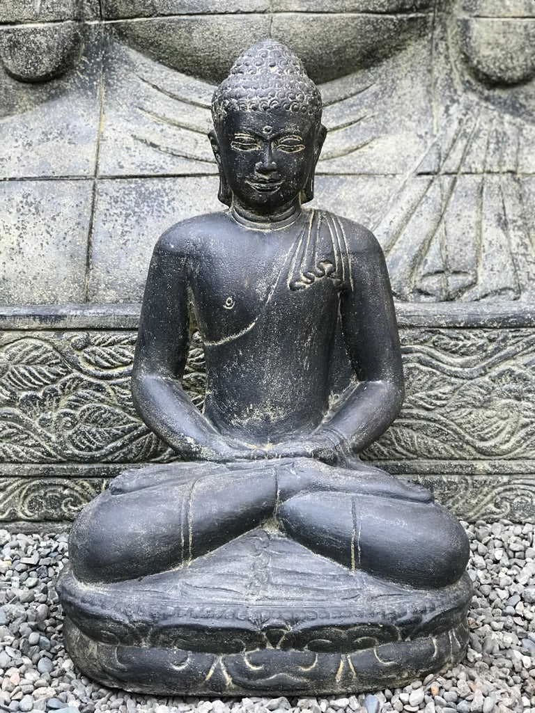 Seated Meditating Garden Buddha Statue 21" - Routes Gallery